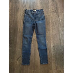 Madewell 10" Roadtripper Skinny Jeans 24 Dark Wash High‎ Rise Stretch NWOT